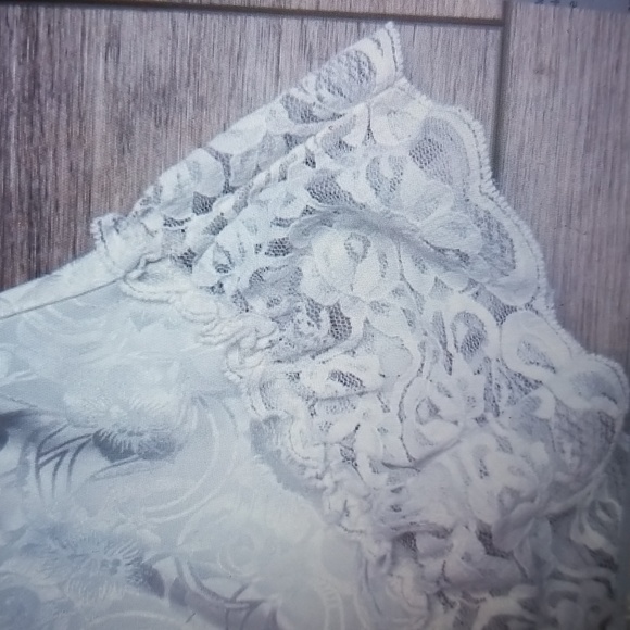 SEXY LACE LARGE VINTAGE Y2K VAL MODE WHITE FLORAL SATINY CHEMISE BABYDOLL NWOT - Picture 6 of 14